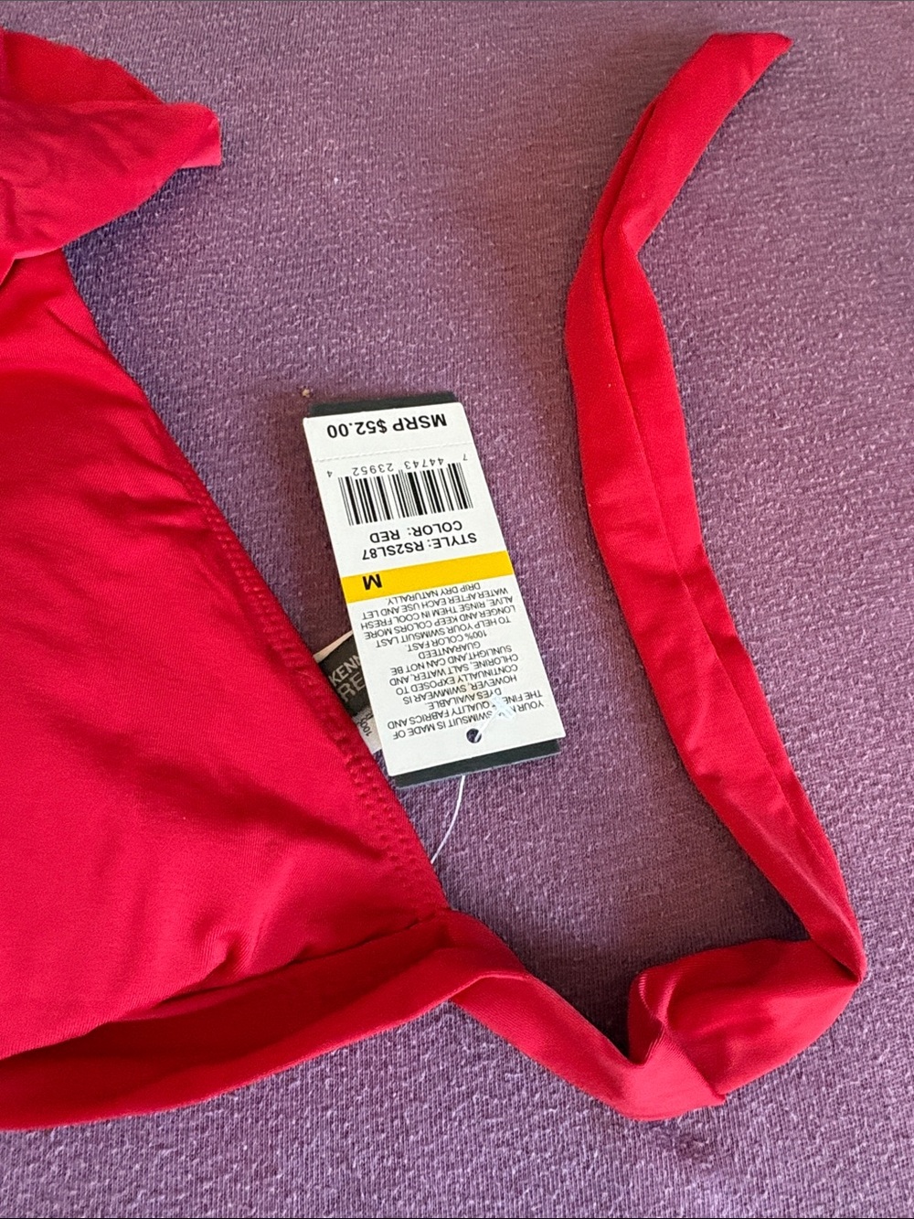 Kenneth Cole Red Ruffle Halter Bikini Top with Ruffled Swim Skirt - Picture 3 of 6